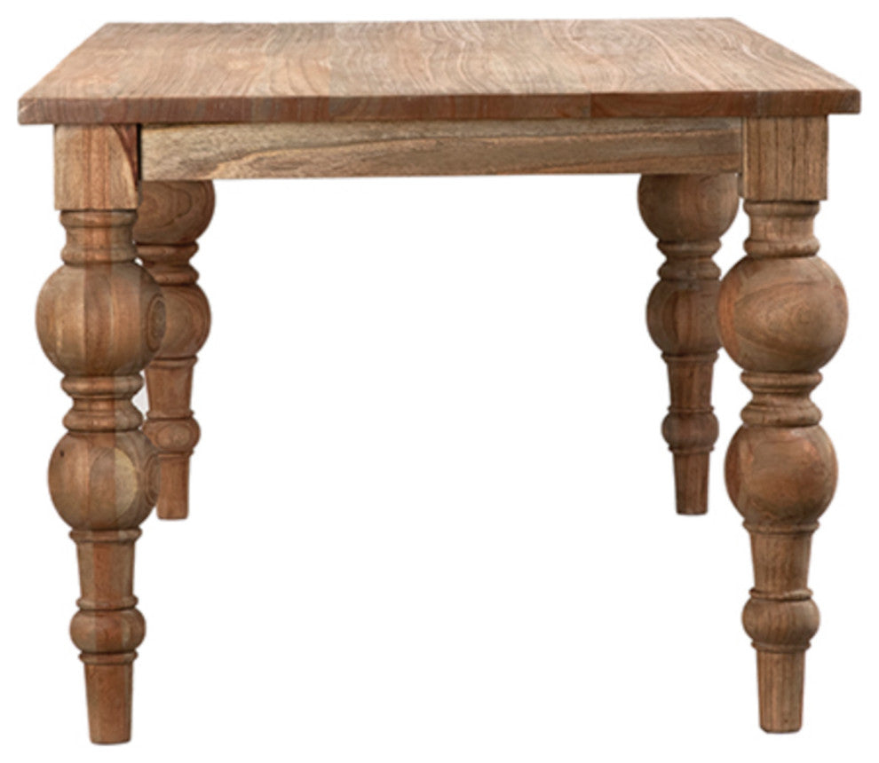 Reclaimed Elm Ball Leg Table 86"