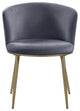 Skylar Dining Chair, Set of 2, Gray Velvet, Brushed Gold Iron Legs