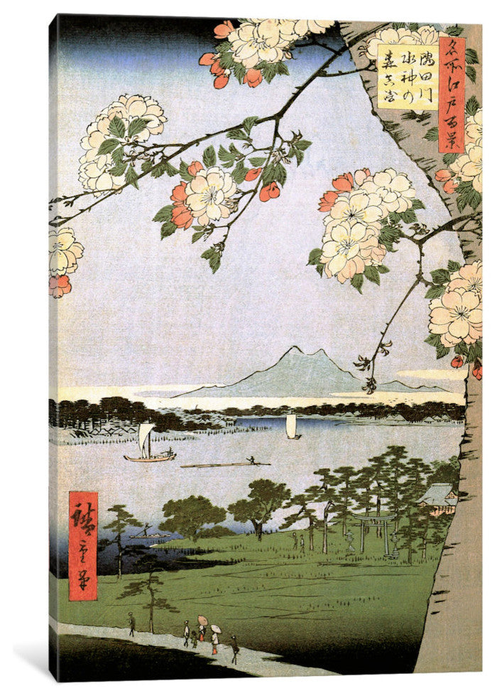 "Sumidagawa Suijin No Mori Massaki" Wrapped Canvas Print, 26x18x1.5