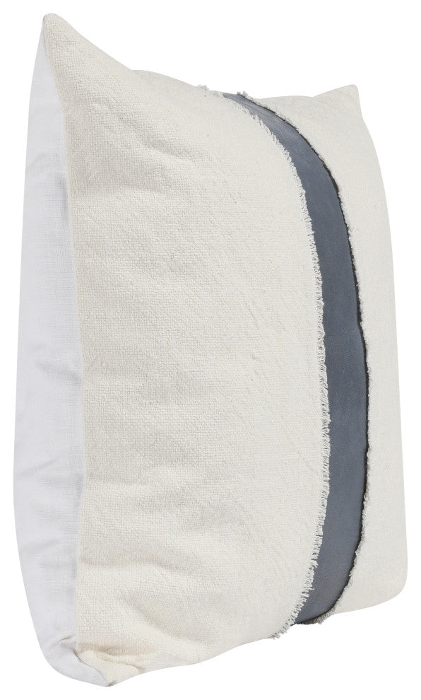 Steam 26" Throw Pillow, Natural by Kosas Home, Blue, Ivory