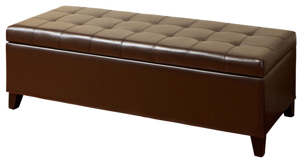 Christopher Knight Home Santa Rosa Brown Tufted Leather Storage