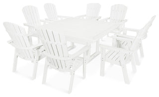 POLYWOOD Nautical Adirondack 9-Piece Trestle Dining Set