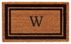 Black Border 24"x36" Monogram Doormat, Letter W