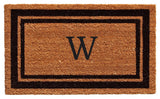 Black Border 24"x36" Monogram Doormat, Letter W