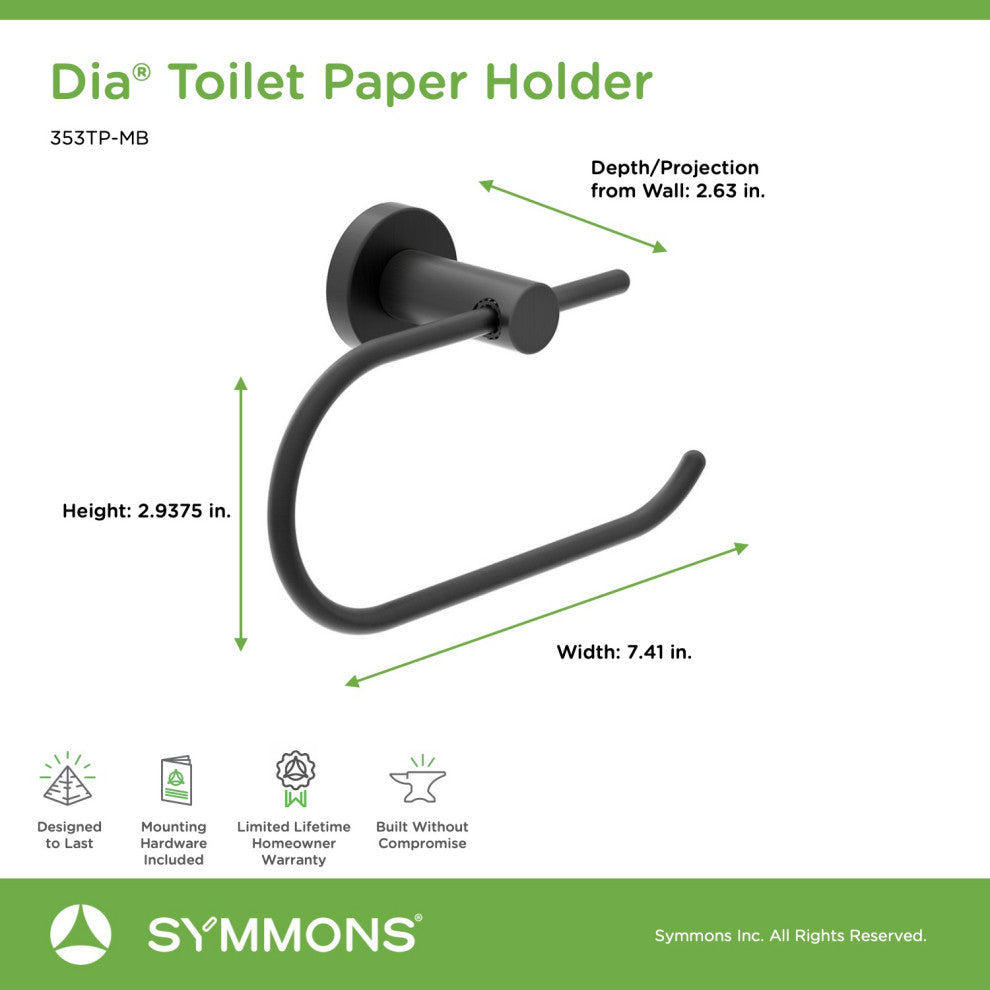 Bath Hardware, Toilet Paper Holder, Robe Hook, Towel Bar & Ring, Matte Black