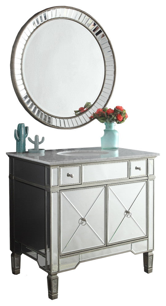 36" Mirror Reflection Ashlyn Bathroom Vanity With Kesha Mirror