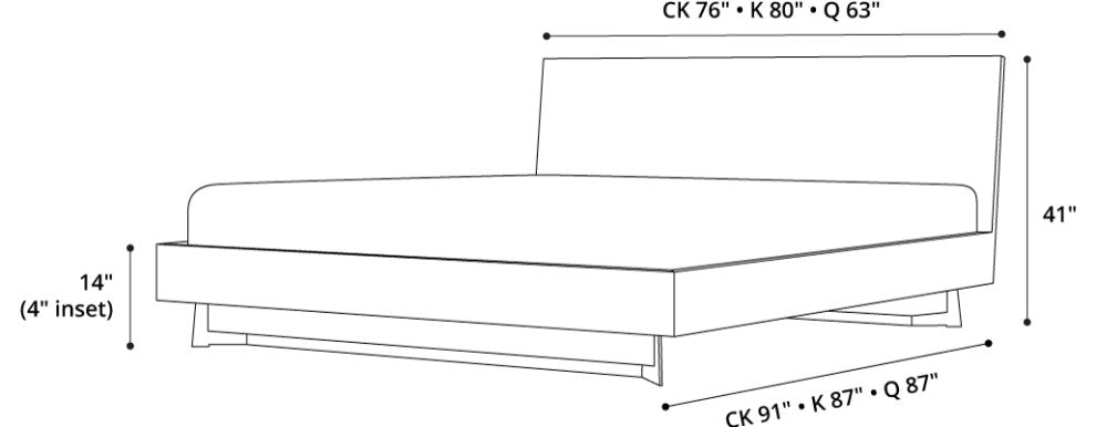 Broome Cal King Bed, Latte Walnut