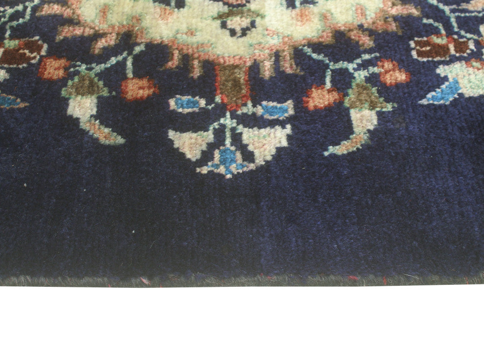 Fine Vintage Distressed Jaden Navy/Ivory Runner, 2'3 x 13'3