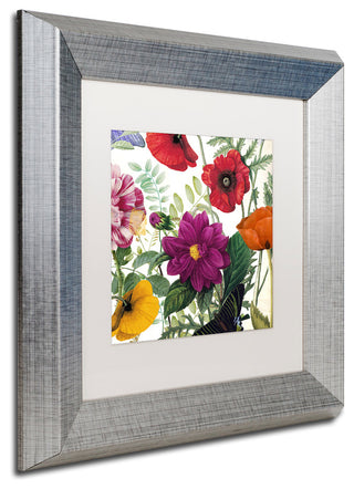Color Bakery 'Printemps III' Matted Framed Art, Silver Frame, White Mat, 11x11