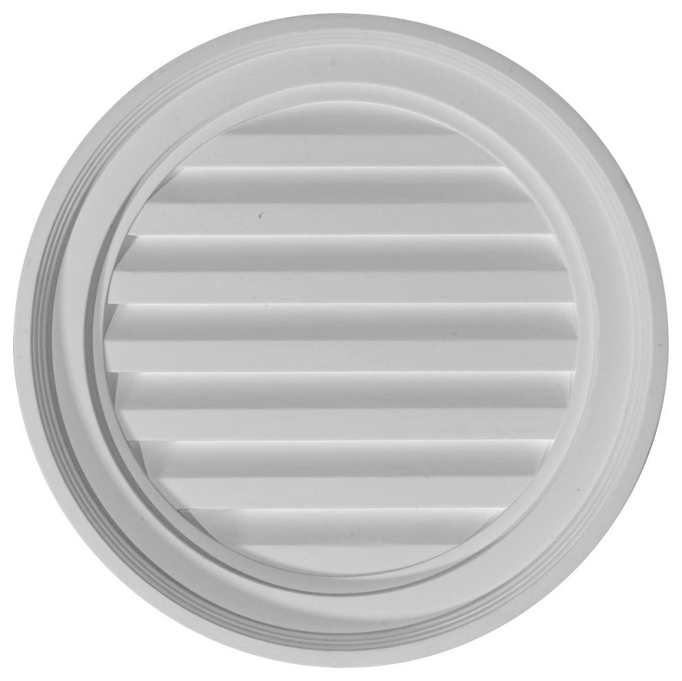 18"W x 18"H Round Gable Vent Louver, Functional