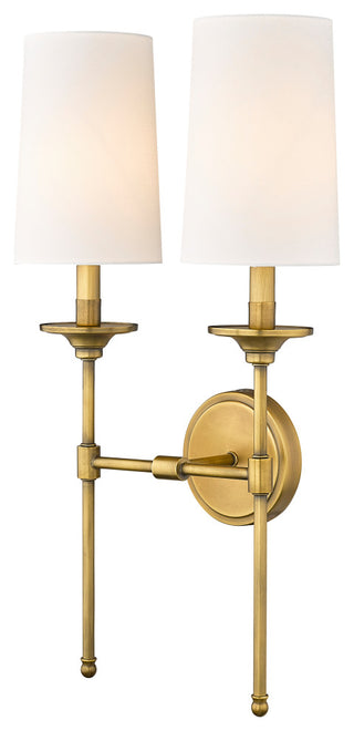 Z-Lite Emily 2 Light Wall Sconce, Rubbed Brass