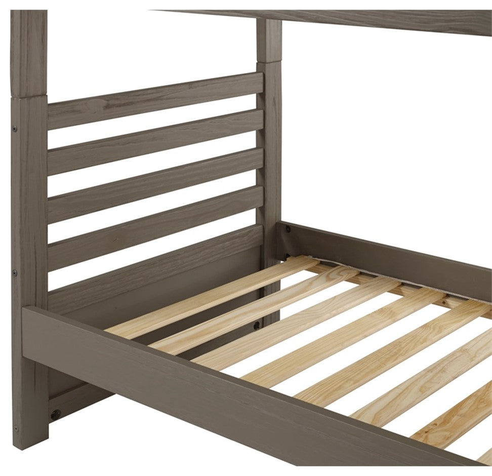 My Bed Now Everest Twin-over-Twin 2-Drawer Wood Bunk Bed with Ladder in Brown