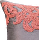 Silver Decorative Pillow Covers 22"x22" Silk, Peach Waters
