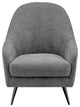 Selene Lounge Chair, Gray Fabric With Black Chrome Steel Legs