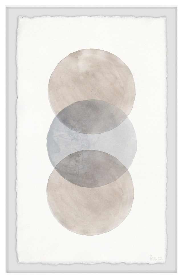 "Muddy Black Circles" Framed Painting Print, 8"x12"