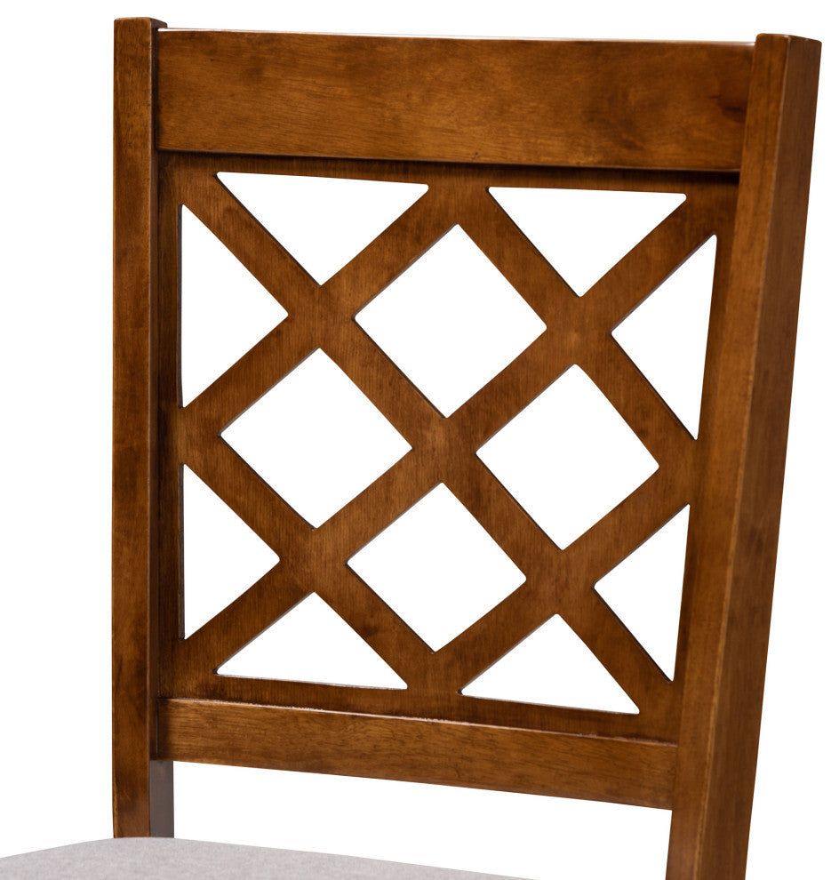 Connell 4-Piece lWalnut Effect Dining Chair Gray Cushion