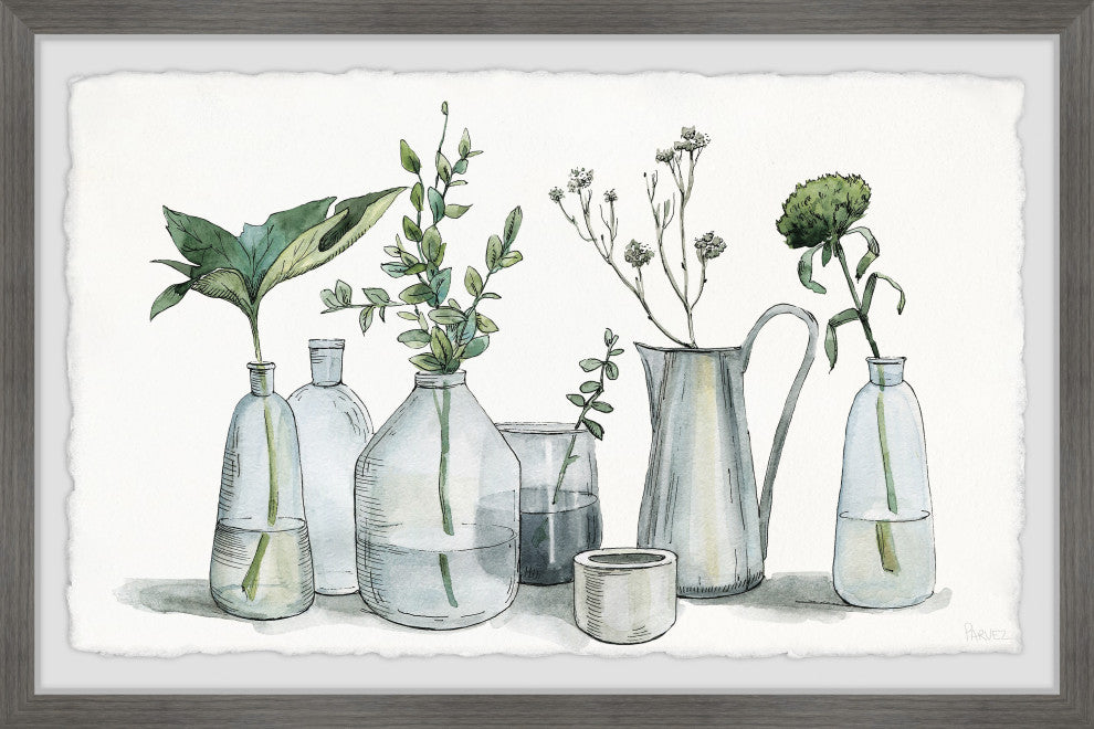 "Tropical Plants, Glass" Framed Painting Print