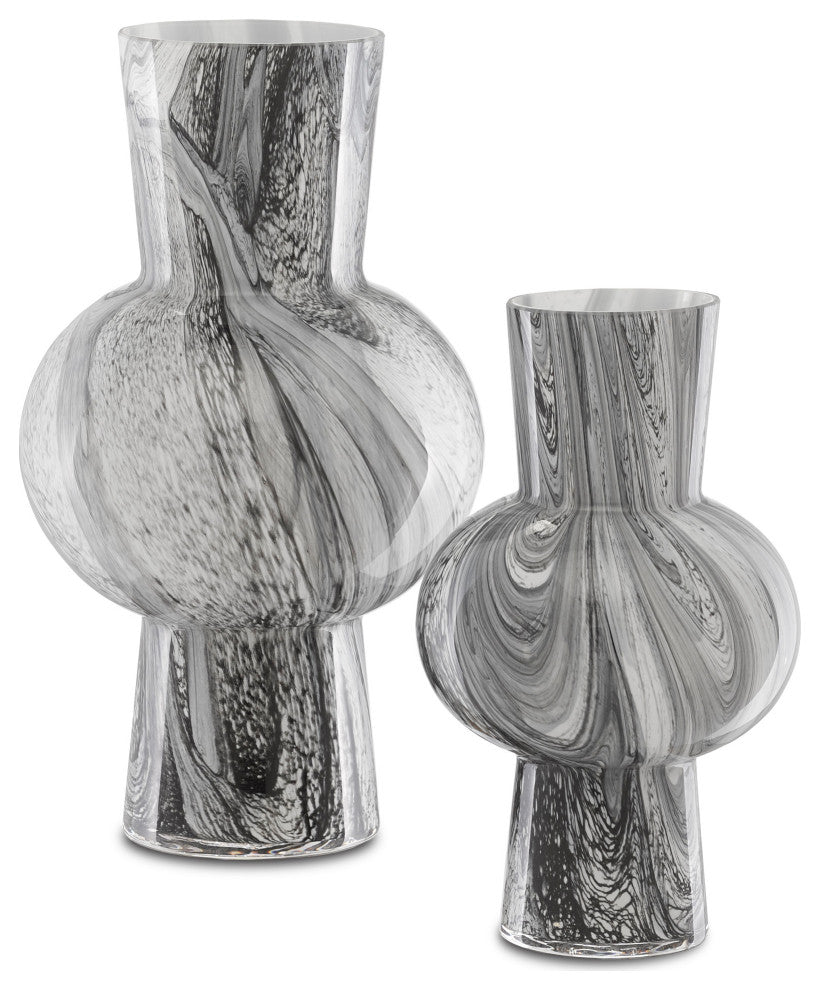 Stormy Sky Glass Vase, 2-Piece Set