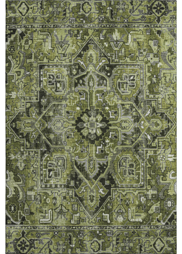 Premium Machine Washable Mayfield AMF570 Olive 2'6" x 3'10" Rug