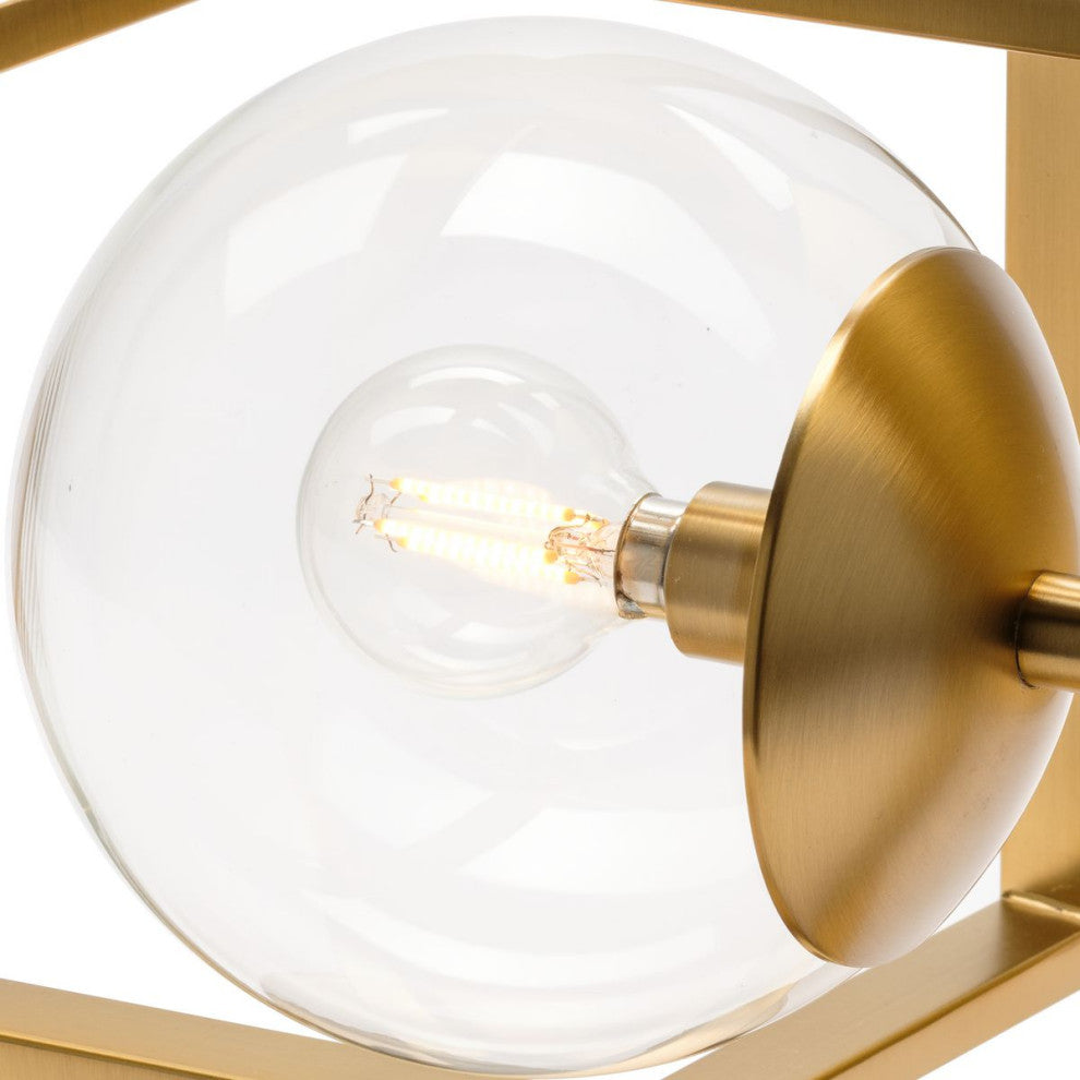 Atwell Collection 9-3/4" 1-Light Brushed Bronze Clear Glass Semi-Flush Mount