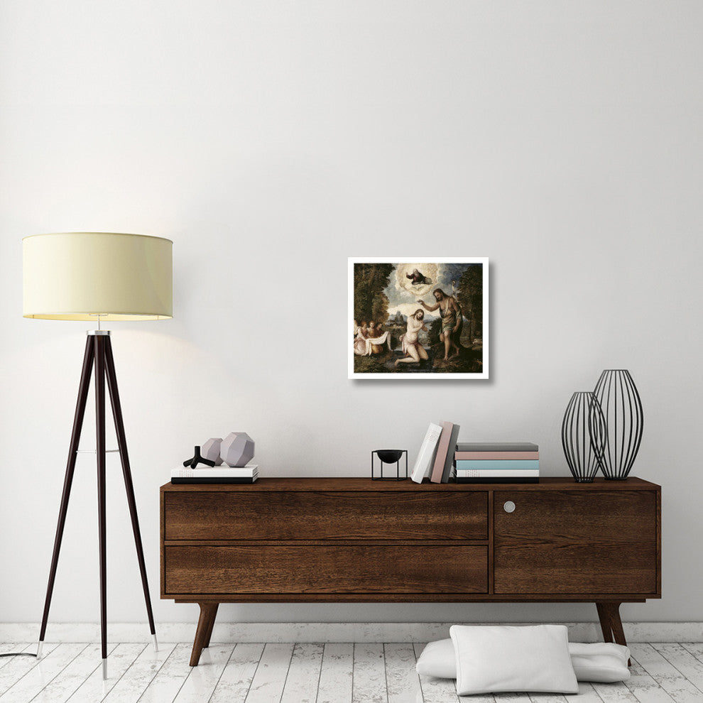 "Baptism of Christ" Digital Paper Print by Paris Bordone, 24"x21"