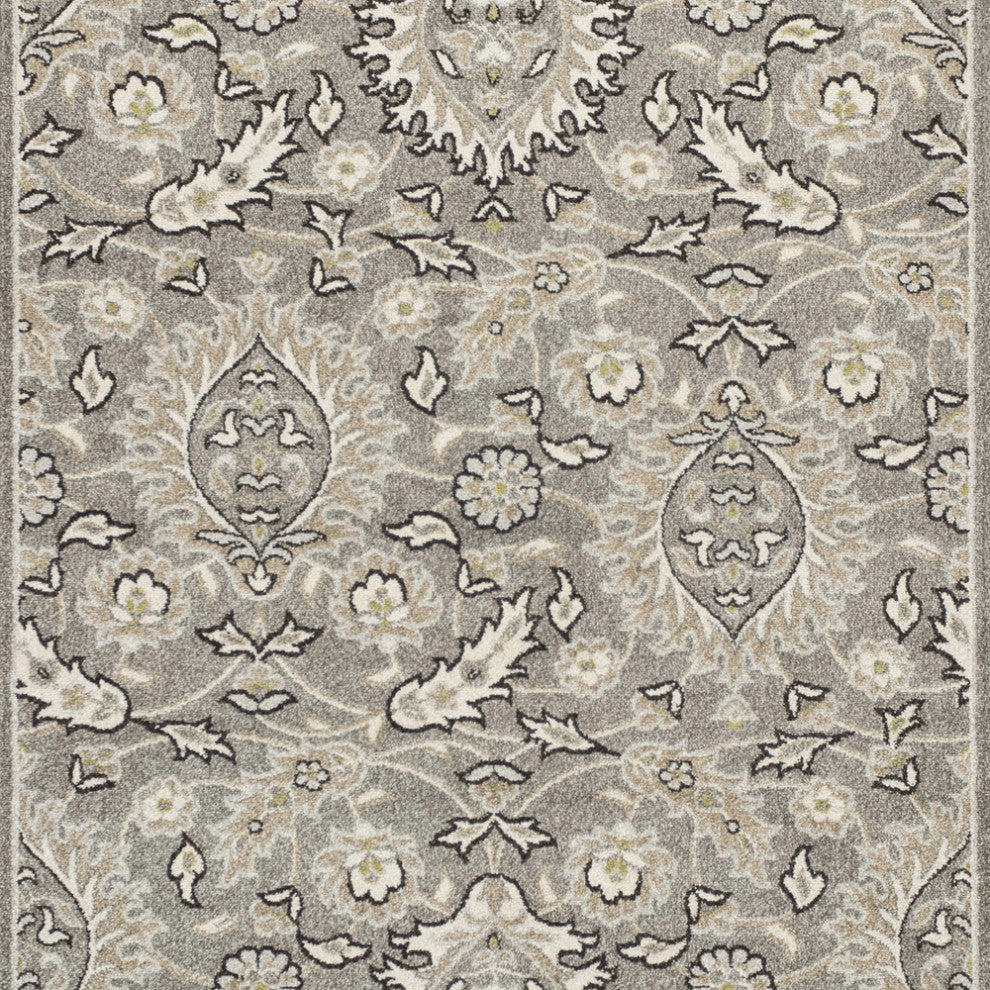 5' X 8' Grey Medallion Uv Treated Area Rug