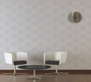Geometric Faux Textured Wallpaper Featuring 3D Figures, 382045