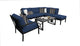 kathy ireland Madison Ave. 7 Piece Aluminum Patio Furniture Set 07f, Midnight