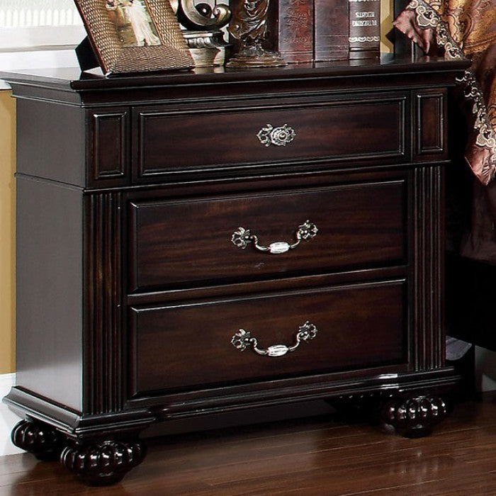 Benzara BM137844 Syracuse Traditional Style Beautiful Nightstand, Dark Walnut