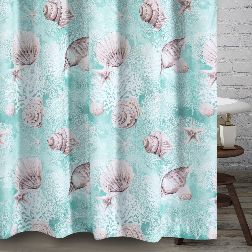 Barefoot Bungalow Bath Shower Curtain Ocean - Turquoise 72x72