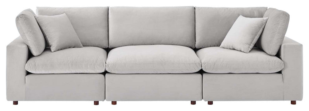 Sofa, Velvet, Gray, Modern, Living Lounge Room Hotel Lobby Hospitality