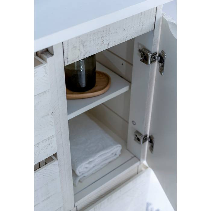 Fresca Formosa 54" Rustic White Single Sink Modern Bathroom Vanity Set, Faucet F