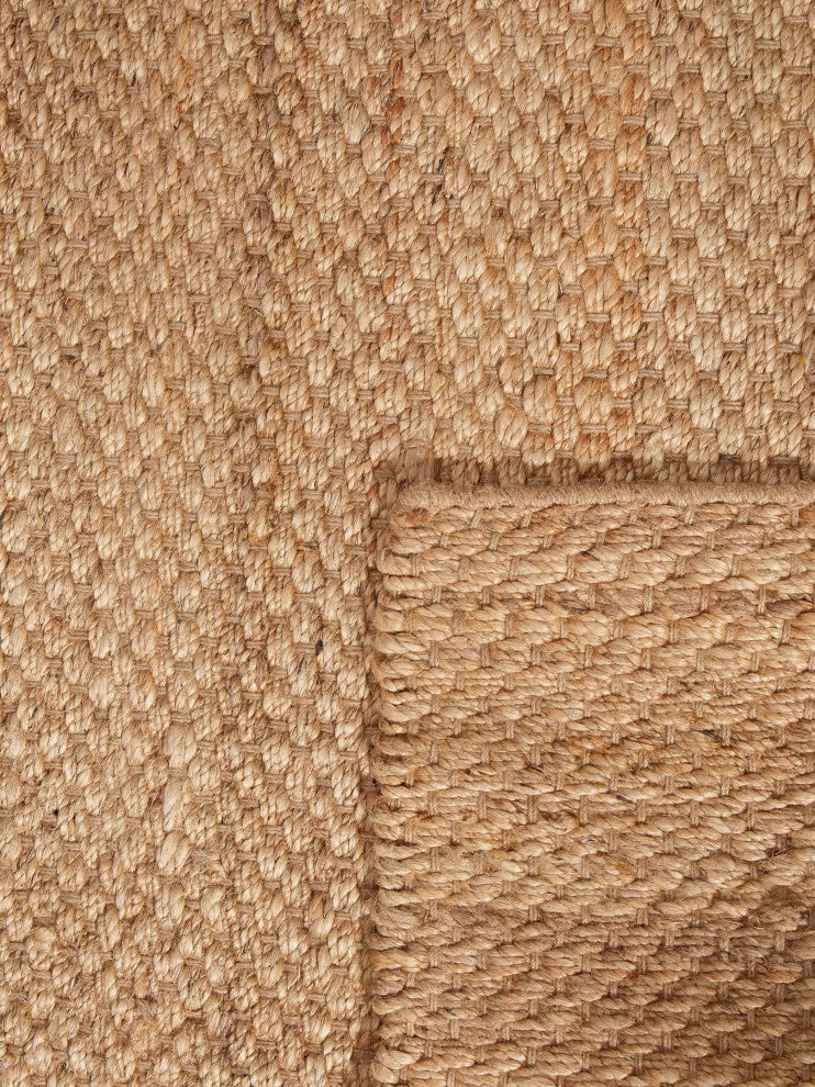Hand Woven Jute Eco-friendly Area Rug Solid Camel, [Rectangle] 5'x8'