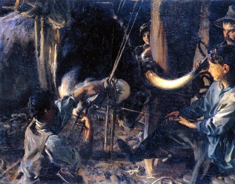 John Singer Sargent Shoeing the Ox, 20"x25" Wall Decal