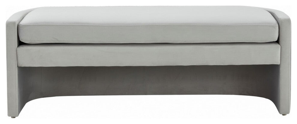 Safavieh Couture Rosabeth Curved Bench, Light Grey