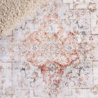 Safavieh Arizona Machine-Washable Collection ARZ305 Rug, Beige/Rust, 2'6"x8'