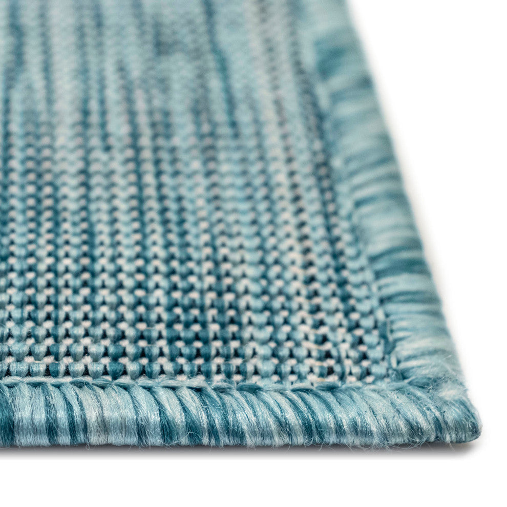 Carmel Seaturtles Indoor/Outdoor Rug, Aqua, 1'11"x7'6" Runner