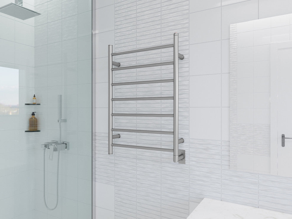 Ancona Brushed-Steel Electric Towel Warmer and Drying Rack
