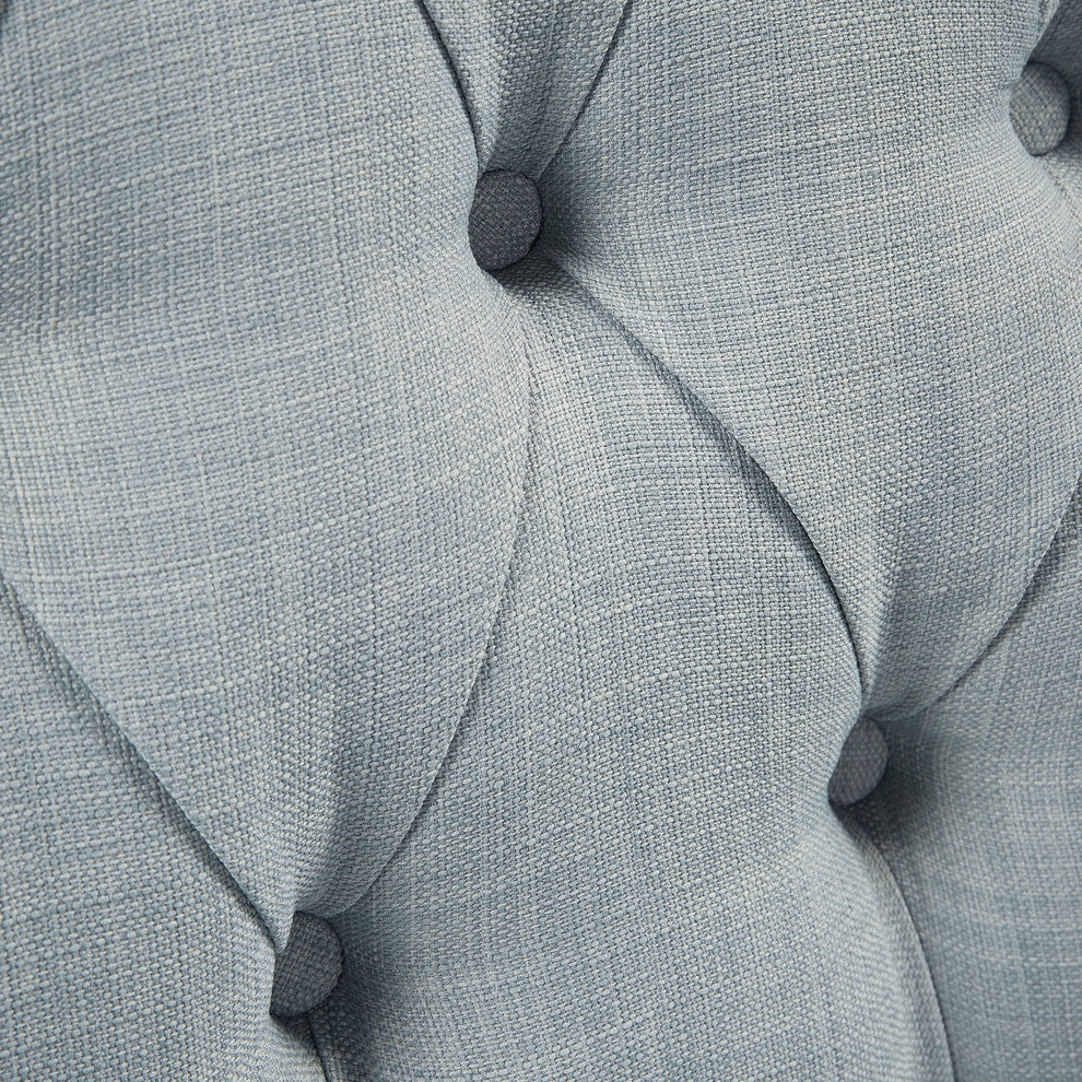 Madison Park Qwen Button Tufted Chair, Dusty Blue
