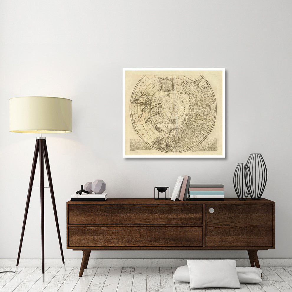 "North Pole, 1747" Digital Paper Print by Emanuel Bowen, 42"x37"