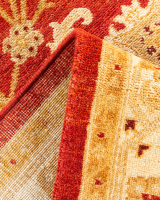 Eclectic, One-of-a-Kind Hand-Knotted Area Rug Orange, 4' 1" x 6' 2"