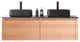 OCALA Wall Mount Modern Bathroom Vanity, Maple, 60", Double-Sink