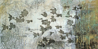 "Silver Flock" Painting Print on Canvas by Tracy Silva Barbosa