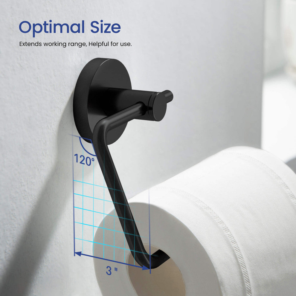 Circular 5-Piece Bathroom Hardware Set, Matte Black