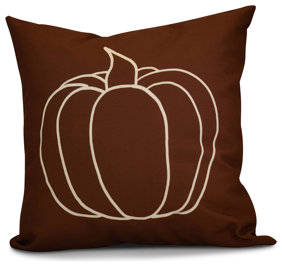 Pumpkin Pie Geometric Print Pillow, Brown, 26"x26"