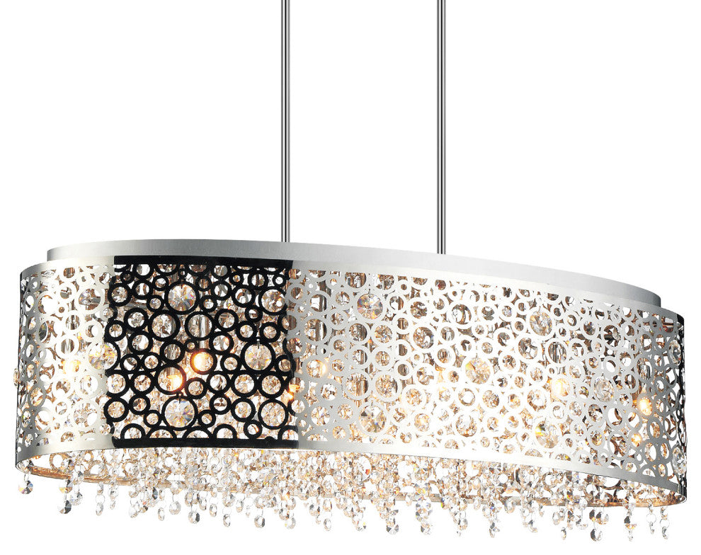Bubbles 11 Light Drum Shade Chandelier With Chrome Finish