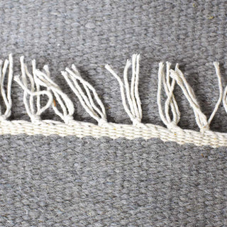 HAND WOVEN FLAT WEAVE KILIM WOOL ECO-FRIENDLY AREA RUGS-Solid,Light Silver