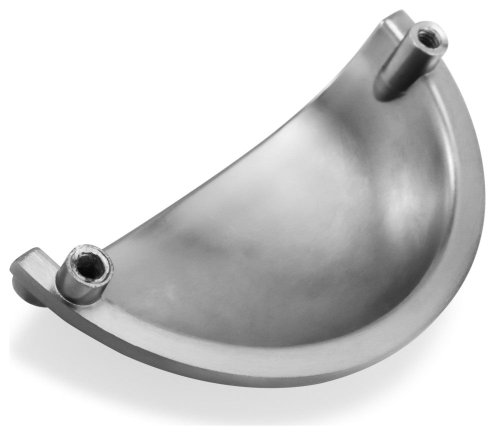 Mascot Hardware 3'' Shell Satin Nickel Drawer Pull - Pack of 10