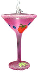 Happy Hour Blown Glass Happiness is a Berry Martini Cocktail Christmas Ornament