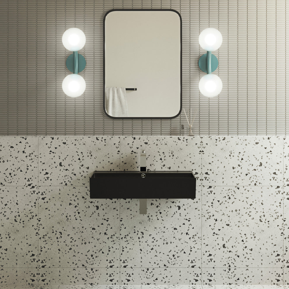Claire Ceramic Wall Hung Sink, Matte Black